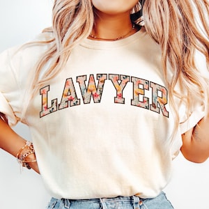 Comfort Colors Lawyer Shirt, Lawyer Floral Shirt, Lawyer T-Shirt,Law School Tee,Lawyer Gifts,Gift For Lawyer,Law Student Shirt,Bar Exam Gift