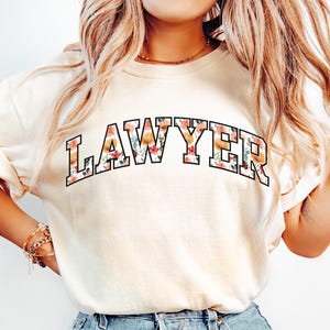 Comfort Colors Lawyer Shirt, Lawyer Floral Shirt, Lawyer T-Shirt,Law School Tee,Lawyer Gifts,Gift For Lawyer,Law Student Shirt,Bar Exam Gift