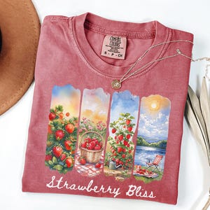 Cute Strawberry Tshirt, Strawberry Cottagecore Shirt for Women,Strawberry Shirt,Strawberry Lover Gift,Fruit Shirt,Strawberry Aesthetic Shirt