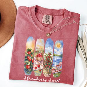 Cute Strawberry Tshirt, Strawberry Cottagecore Shirt for Women,Strawberry Shirt,Strawberry Lover Gift,Fruit Shirt,Strawberry Aesthetic Shirt