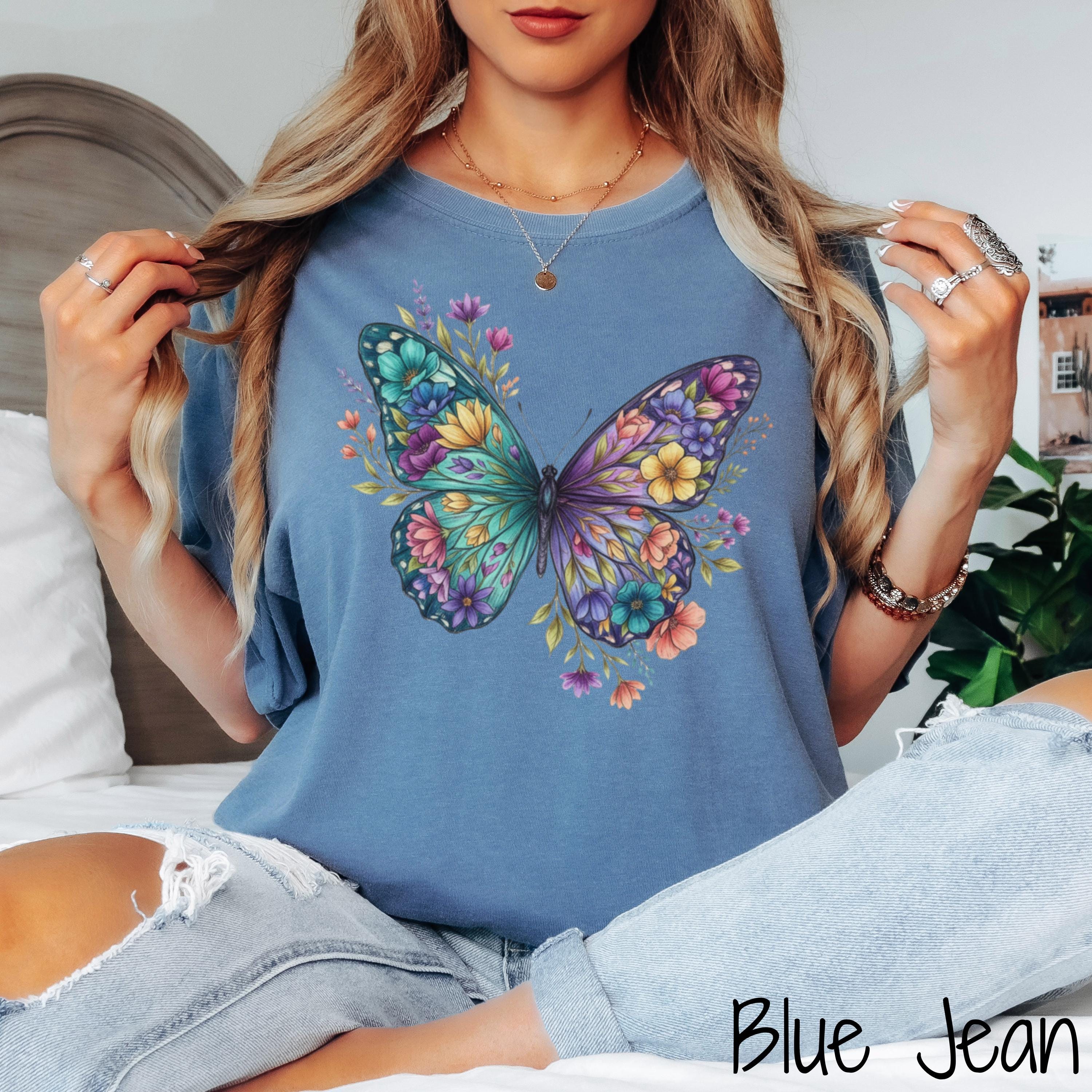 Comfort Colors® Floral Butterfly Shirt, Animal Lover Tee, Butterfly T ...