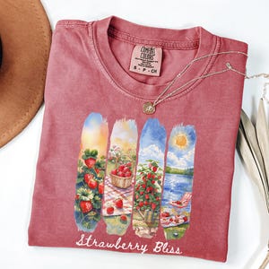 Cute Strawberry Tshirt, Strawberry Cottagecore Shirt for Women,Strawberry Shirt,Strawberry Lover Gift,Fruit Shirt,Strawberry Aesthetic Shirt