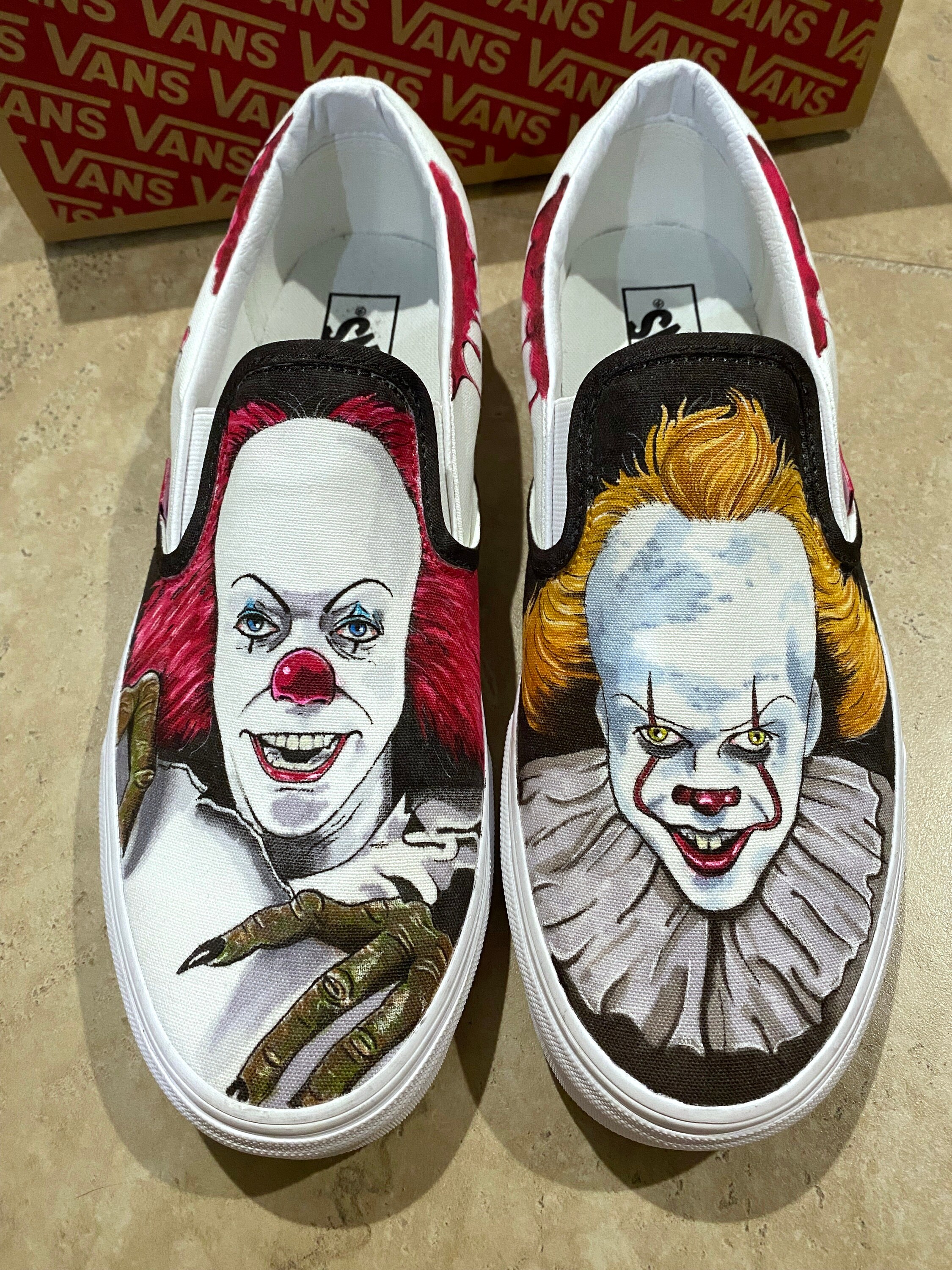 Custom Pennywise/it Vans Slip-ons - Etsy