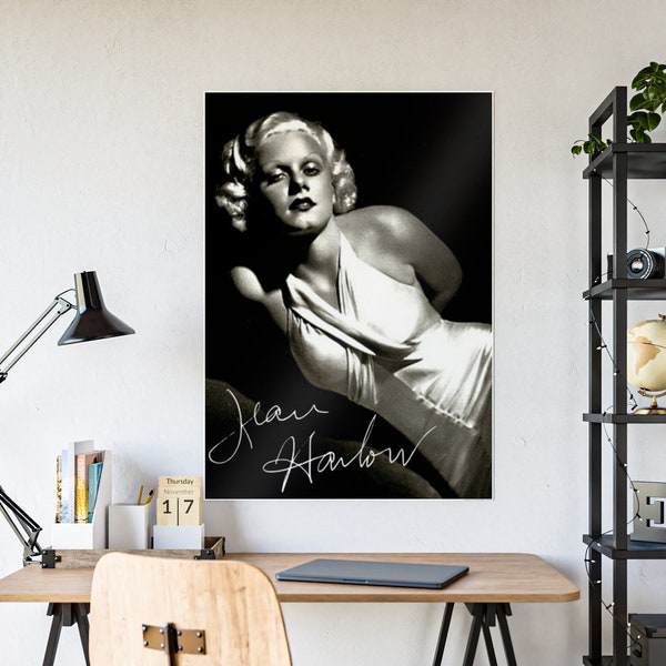 JEAN HARLOW Vintage Photo POSTER Wall Art Old Hollywood Vintage Aesthetic 1930s Glam Glossy