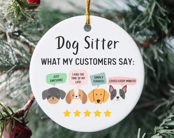 Dog Sitter Ornament, Dog Sitter Gift, Appreciation Present, Dog Sitting Porcelain Decor, Pet Sitter Gift