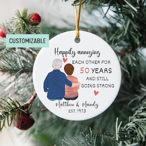 Personalized 50th Anniversary Gift For Grandparents, 50 Years Wedding Anniversary Ornament, Golden Anniversary, Parents Gift