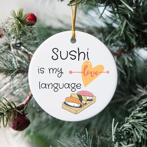 Sushi Ornament, Sushi Lover Christmas Ornament, Sushi Gifts, Sushi Chef Ornament, Foodie Gift, Sushi Gift For Japanese Restaurant Owner