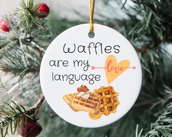 Waffle Ornament, Waffle Decor, Waffle Lover Gift, Foodie Ornament, Dessert Decor, Christmas Tree Decoration, Kids Ornament