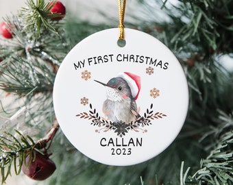 My First Christmas Hummingbird Ornament, Baby First Christmas Ornament, New Baby Ornament, Baby 1st Christmas, New Parent Gift