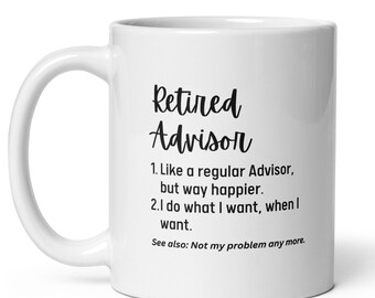 Retired Advisor Gift, Custom Name Mug, Happy Retirement Definition Mug, Retiring Advisor Coworker Gift, Father's Day Gift, Mother's Day Gift
