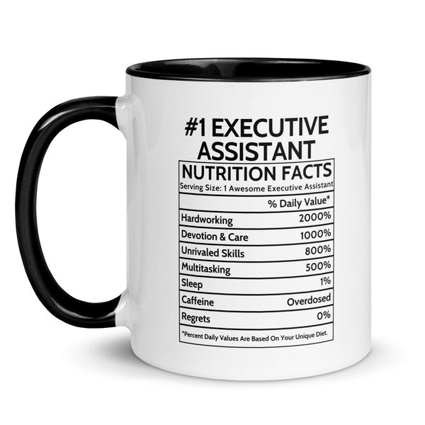 Personalized Executive Assistant Nutrition Facts Mug, Thank You Gift, Promotion Gift, Appreciation Gift For Women, For Men, New Job Gift