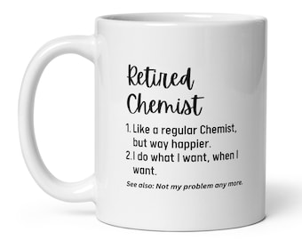 Personalized Retired Chemist Gift, Custom Name Retirement Definition Mug, Retiring Chemist Coworker Gift, Father's Day Mother's Day Gift