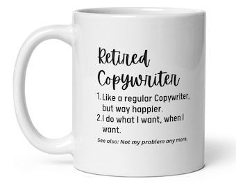 Personalized Retired Copywriter Gift, Custom Name Retirement Definition Mug, Retiring Copywriter Coworker Gift, Mother's Day Gift