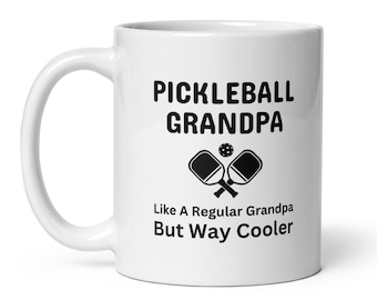 Personalized Grandpa Pickleball Mug, Pickle Ball Lover Retirement Gift For Grandfather, Birthday Christmas Gift For Men, Father's Day Gift