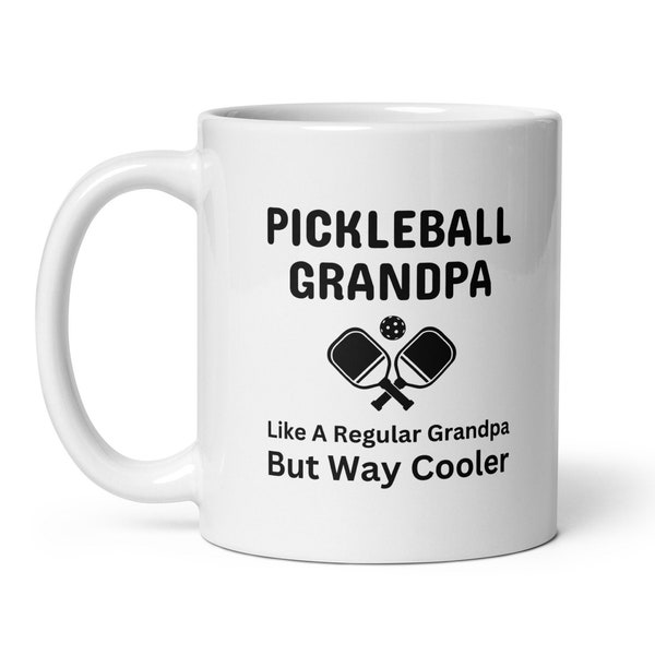 Personalized Grandpa Pickleball Mug, Pickle Ball Lover Retirement Gift For Grandfather, Birthday Christmas Gift For Men, Father's Day Gift
