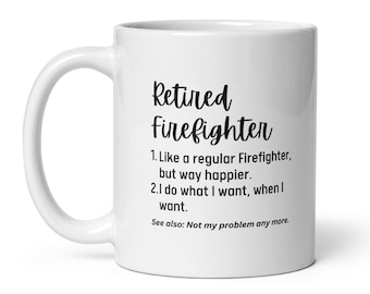 Personalized Retirement Gift For Firefighter, Custom Name Retired Definition Mug, Retiring Firefighter Coworker Gift, Father's Day Gift