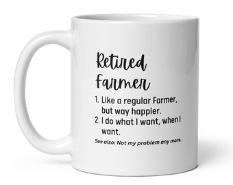 Personalized Retirement Gift For Retired Farmer, Custom Name Happy Retirement Definition Mug, Retiring Farmer Father's Day Mother's Day Gift