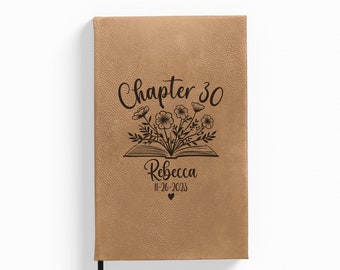 30th Birthday Floral Journal Gift, Personalized 30 Bday Dream Journal, Gratitude Keepsake A5 Leatherette Journal, Custom Name Booklover Gift