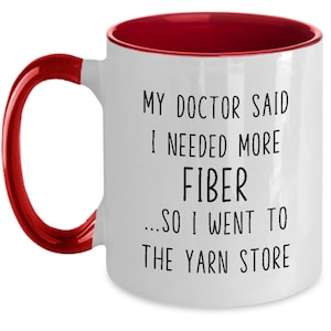 Funny Knitting Mug, Knitter Gift, Crocheter Gift, Yarn Addict Coffee Cup, Yarn Lover Gift, Yarn Lover Mug, Crochet Lover Gift Ideas Red