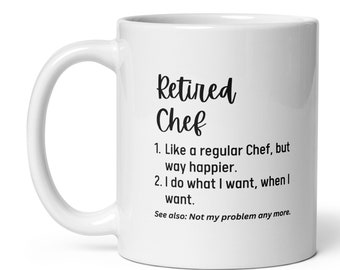 Personalized Retirement Gift For Chef, Custom Name Retired Definition Mug, Retiring Chef Coworker Gift, Father's Day Gift, Mother's Day Gift