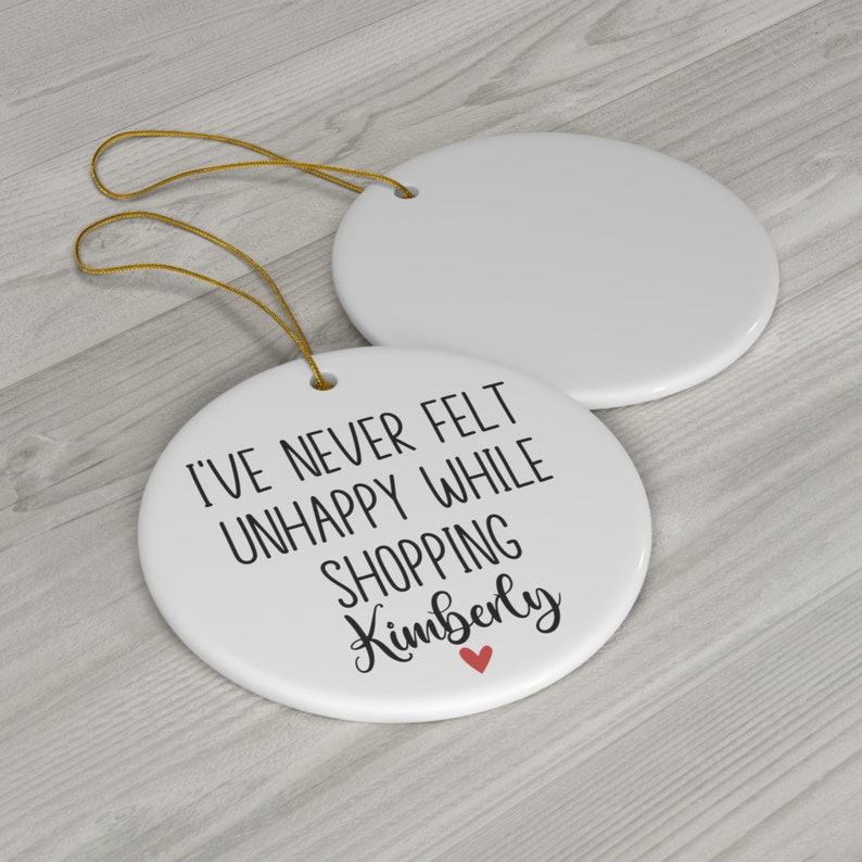Personalized Shopaholic Gift, Shopping Lover Ornament, Gift Ideas For Wife, Girlfriend, Mother's Day Gift, Coworker Exchange Gift For Women image 3