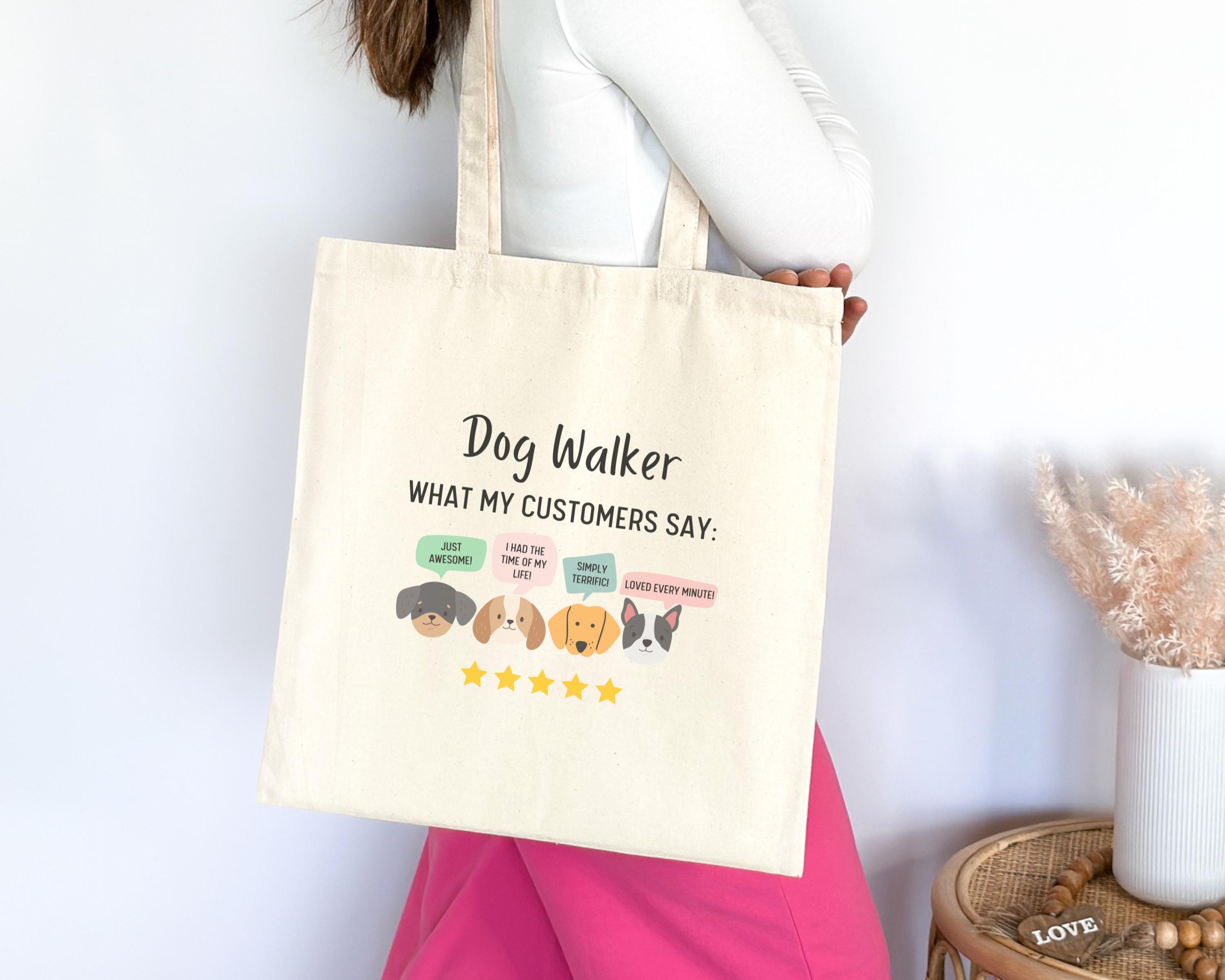 Dog Walker Gift, Cotton Canvas Tote Bag for Dog Walkers, Dog 