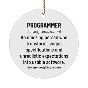 Programmer Gift, Computer Programmer Ornament, Programming Student Christmas Ornament, Funny Programmer Definition Gift, Office Decor Gift image 2