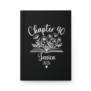 May include: Black and white illustration of an open book with flowers and the text "Chapter 40 Jessica 2025" on a black background.