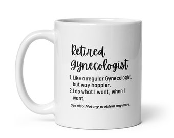 Personalized Retirement Gift For Gynecologist, Custom Retired Definition Mug, Retiring Gynecologist Coworker Gift, Mother's Day Gift