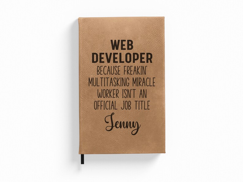 a brown notebook with a quote on it