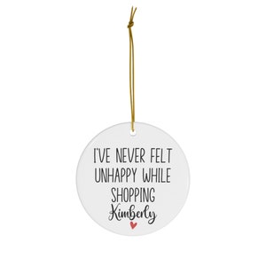 Personalized Shopaholic Gift, Shopping Lover Ornament, Gift Ideas For Wife, Girlfriend, Mother's Day Gift, Coworker Exchange Gift For Women image 2