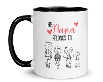 Personalized Nana Mug, Nana Gift, This Nana Belongs To, Customizable Grandma Coffee Mug, Mother's Day Gift For Grandmother From Grandkids