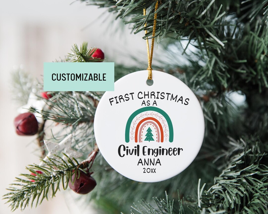 Personalized Civil Engineer Ornament, Gift for New Civil Engineer, New