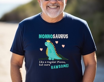 Nonno Shirt, Italian Grandfather Gift, Nonnosaurus Tshirt for New Grandpa, Gift From Grandkid, Jersey Short Sleeve Tee, Father's Day Gift