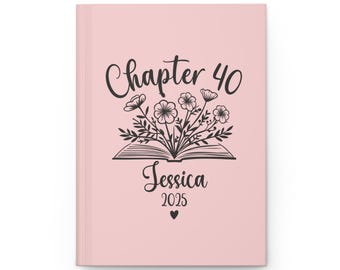 40th Birthday Gift, Custom Hard Cover Journal, Personalized 40 Bday Dream Journal, Gratitude Keepsake A5 Notebook, Customized Booklover Gift