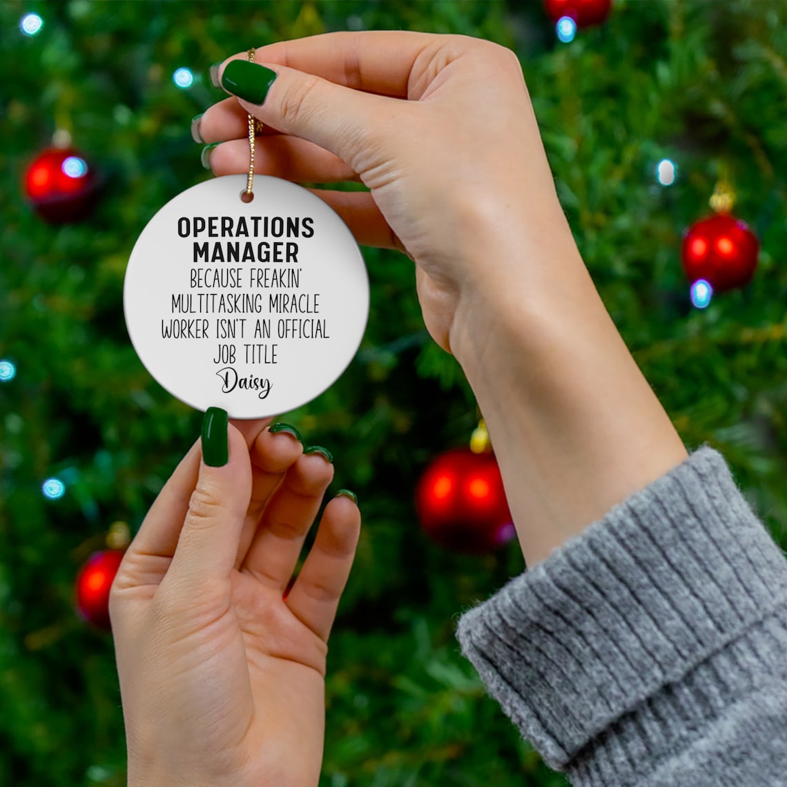Personalized Operations Manager Ornament, Appreciation Gift, New Job