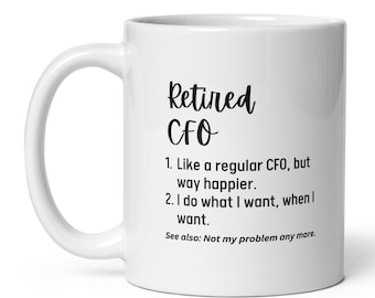 Personalized Retired CFO Gift, Custom Name Retirement Definition Mug, Retiring CFO Coworker Gift, Father's Day Gift, Mother's Day Gift