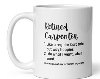 Personalized Retired Carpenter Gift, Custom Retirement Definition Mug, Retiring Carpenter Coworker Gift, Father's Day Mother's Day Gift