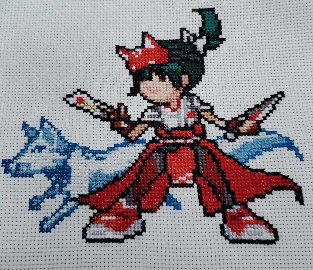 Overwatch Kiriko Pixel Art Cross Stitch FRAMED - Etsy
