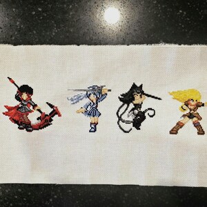 RWBY Cross stitch NOT FRAMED