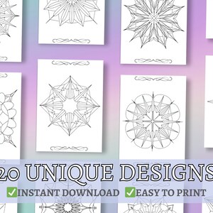 Mandala Coloring Pages Book Adult Stress Relief Printable PDF Instant ...