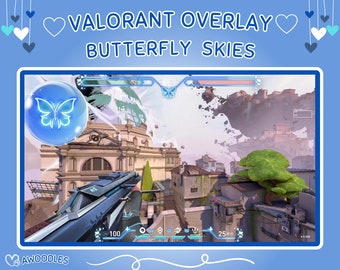 Blue Butterfly Skies [Valorant Overlay] with Map Cover