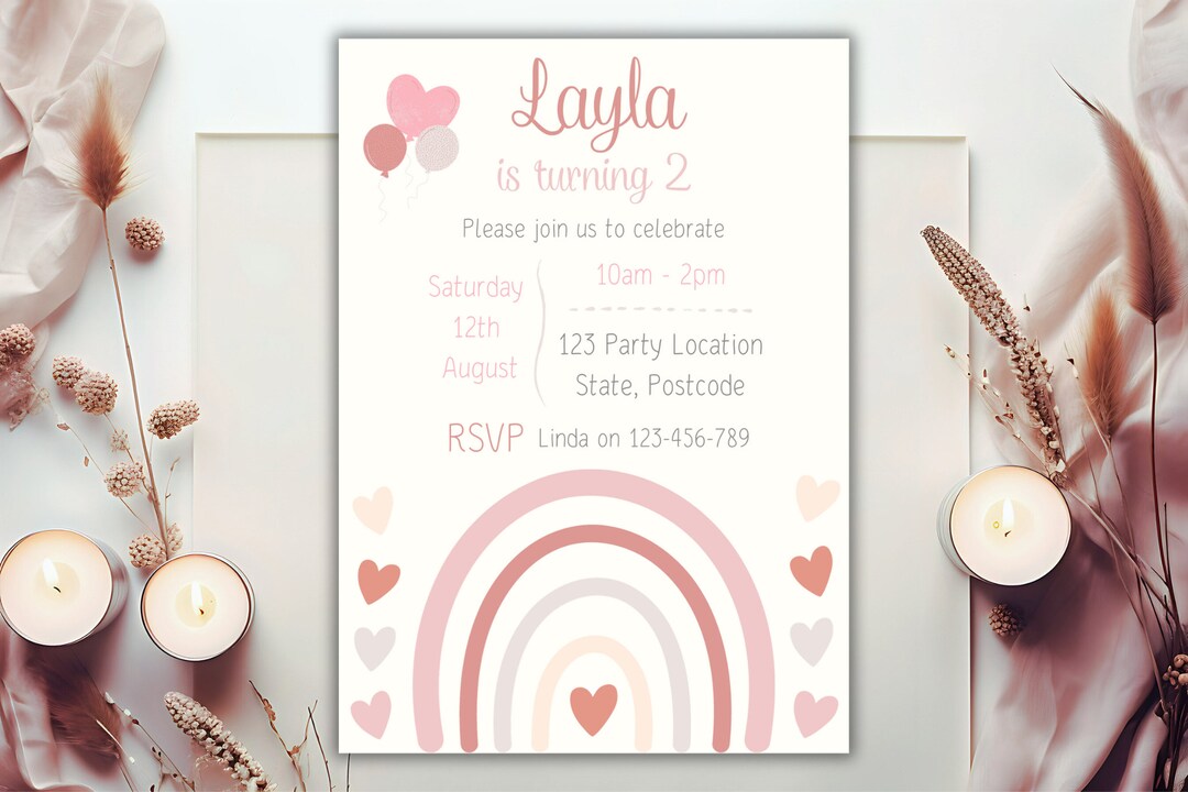 20 PCS Kids Rainbow Birthday Invitations, Envelopes, Party...