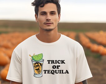 Halloween t shirt, Halloween, t-shirt, Unisex Halloween, funny Halloween, tequila, Halloween gift, trick or tequila, shot