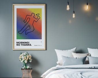 Morning No Thanks Print, Printable Home Wall Art, Digital Art Print, Home Decor, Bedroom Decor, Poster Wall Decor, DIGITAL DOWNLOAD