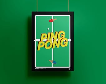Ping Pong Print, Printable Home Wall Art, Digital Art Print, Home Decor, Bedroom Decor, Poster Wall Decor, DIGITAL DOWNLOAD