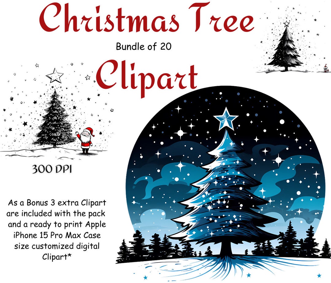 Christmas Tree Clipart Etsy