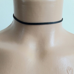 Black leather choker, layered thin choker, wrapped choker, minimalist choker necklace women, dainty black choker for girl, leather jewelry