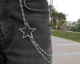 Metalen Punk Rock Gelaagde Ketting Sleutelhangers Voor Mannen Vrouwen Taille Sleutelhanger Portemonnee Jeans Hiphop Broek Riem Kettingen Sieraden accessoires