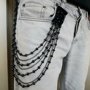 Metal Punk Rock Layered Chain Keychains For Men Women Waist Key Chain Wallet Jeans Hip-hop Pants Belt Chains Jewelry Accessories